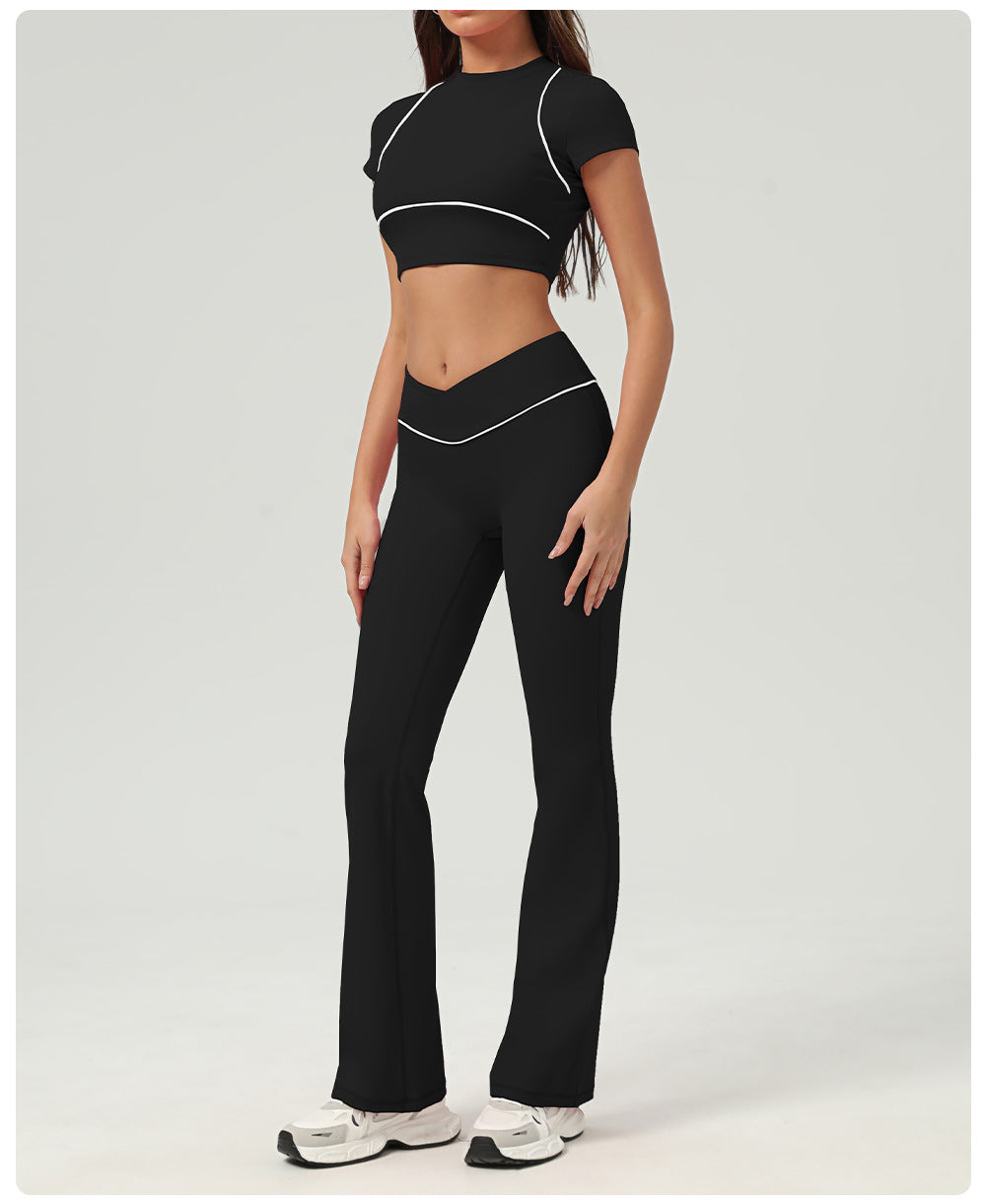 Contrast trim cropped top