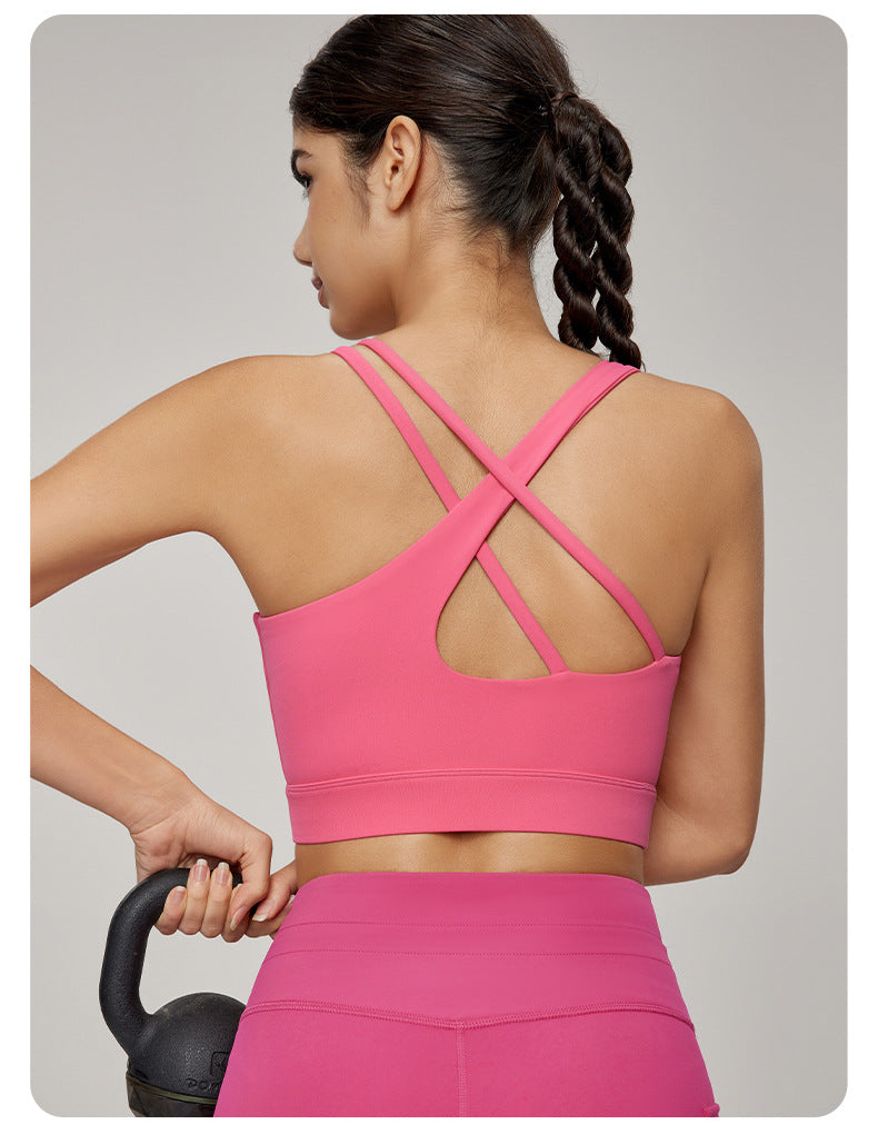 Cross back sports bra
