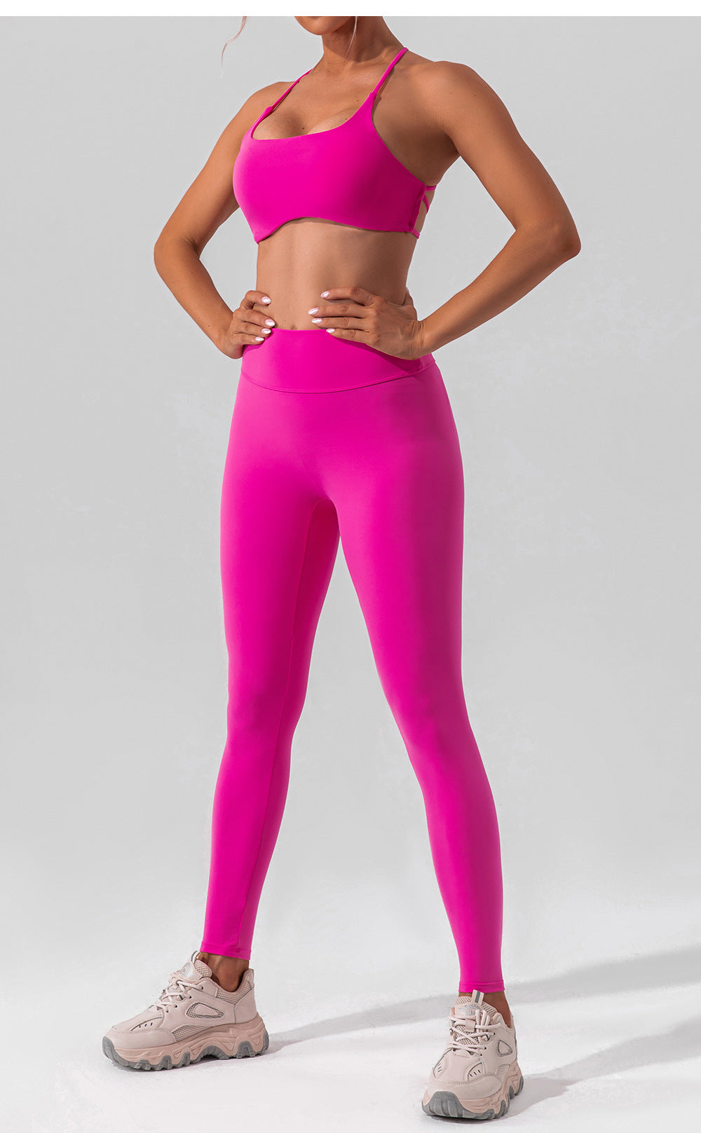 Cross back sports bra