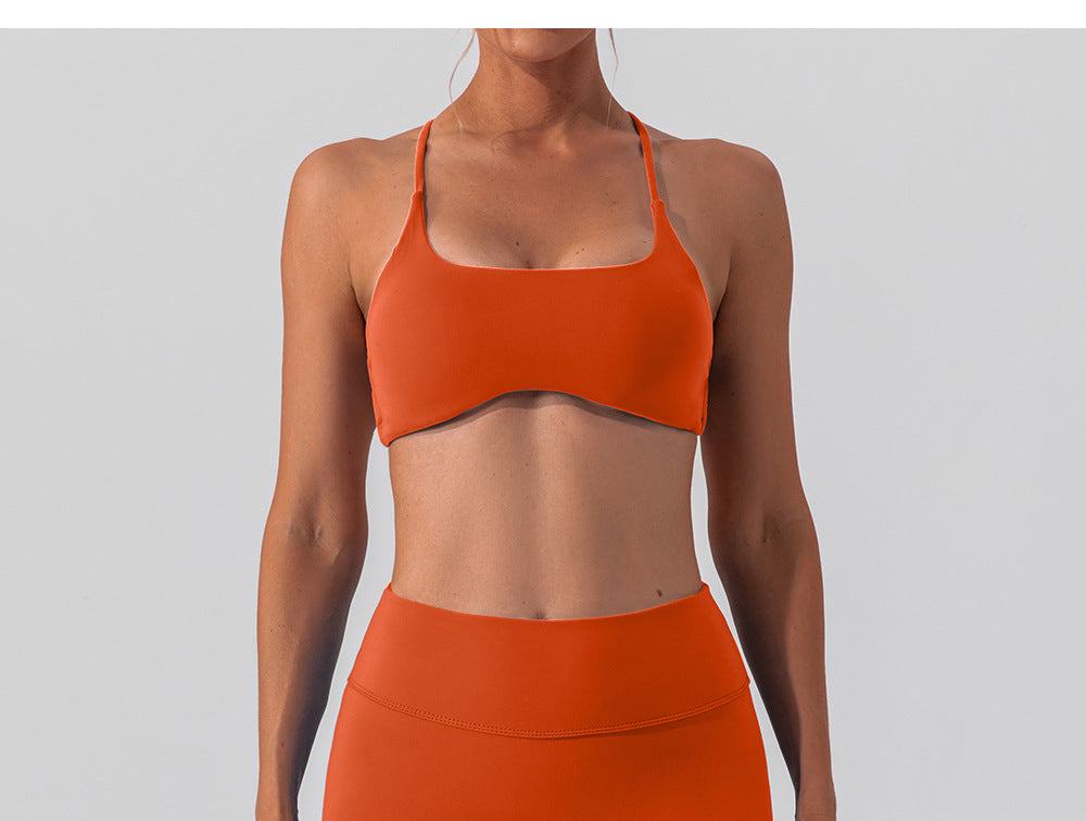 Cross back sports bra