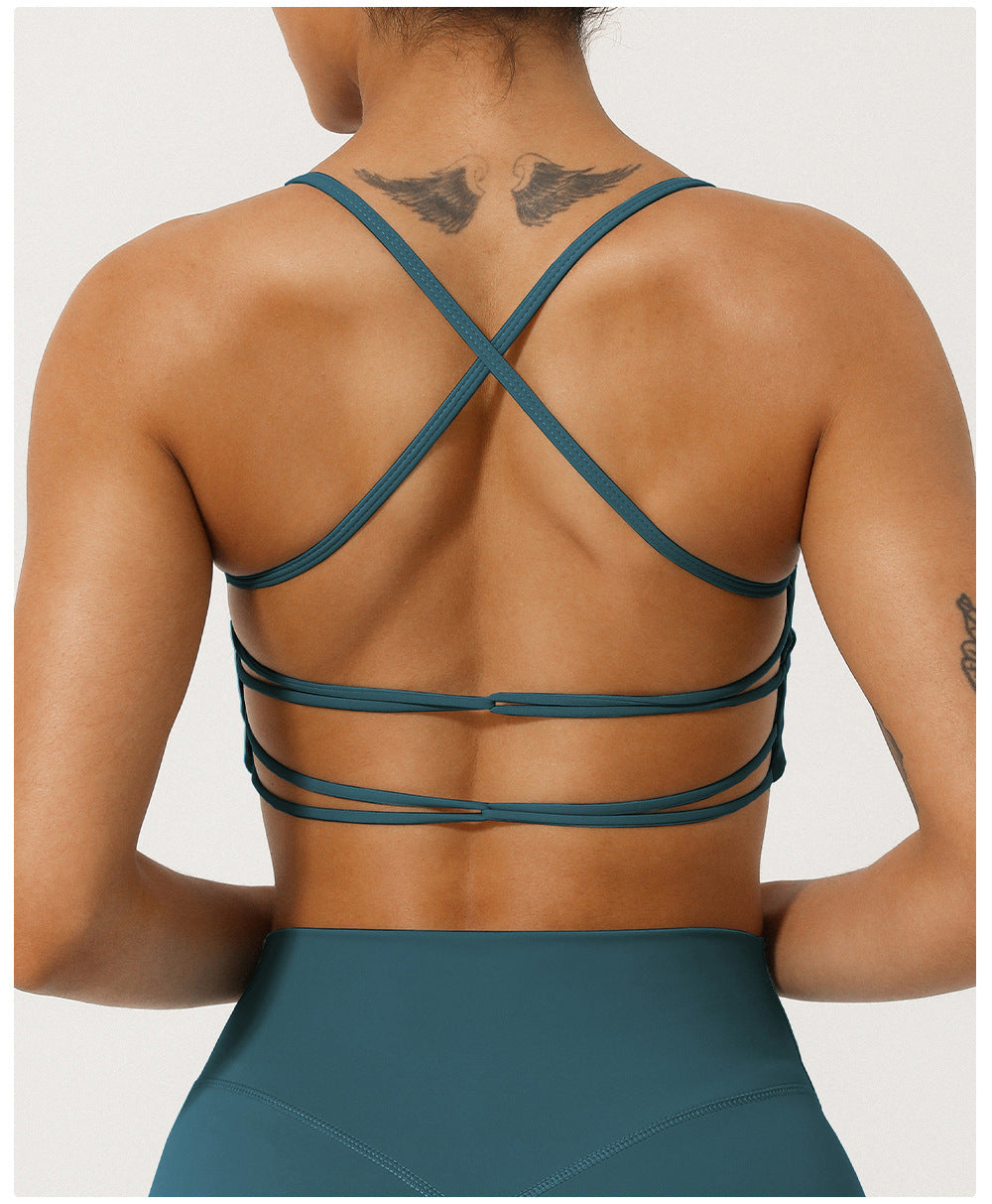 Gathered front sports bra