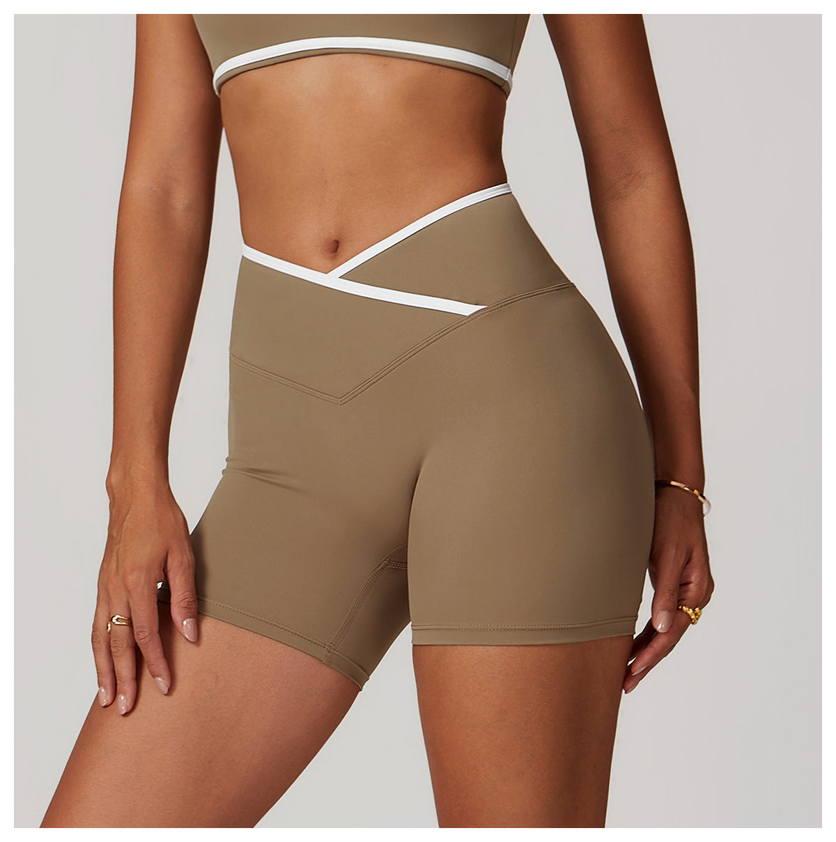 Cross waist fitness hot pants