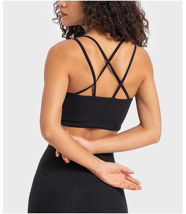 Cross back sports bra