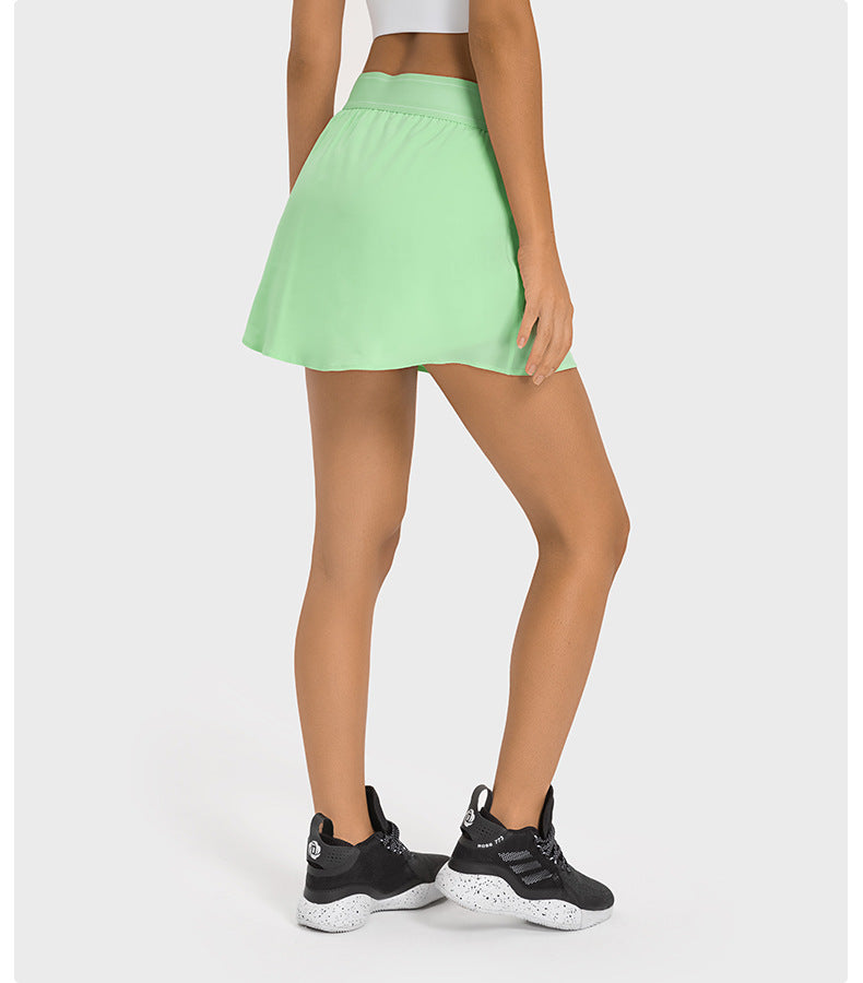 Quick dry pleated back skort