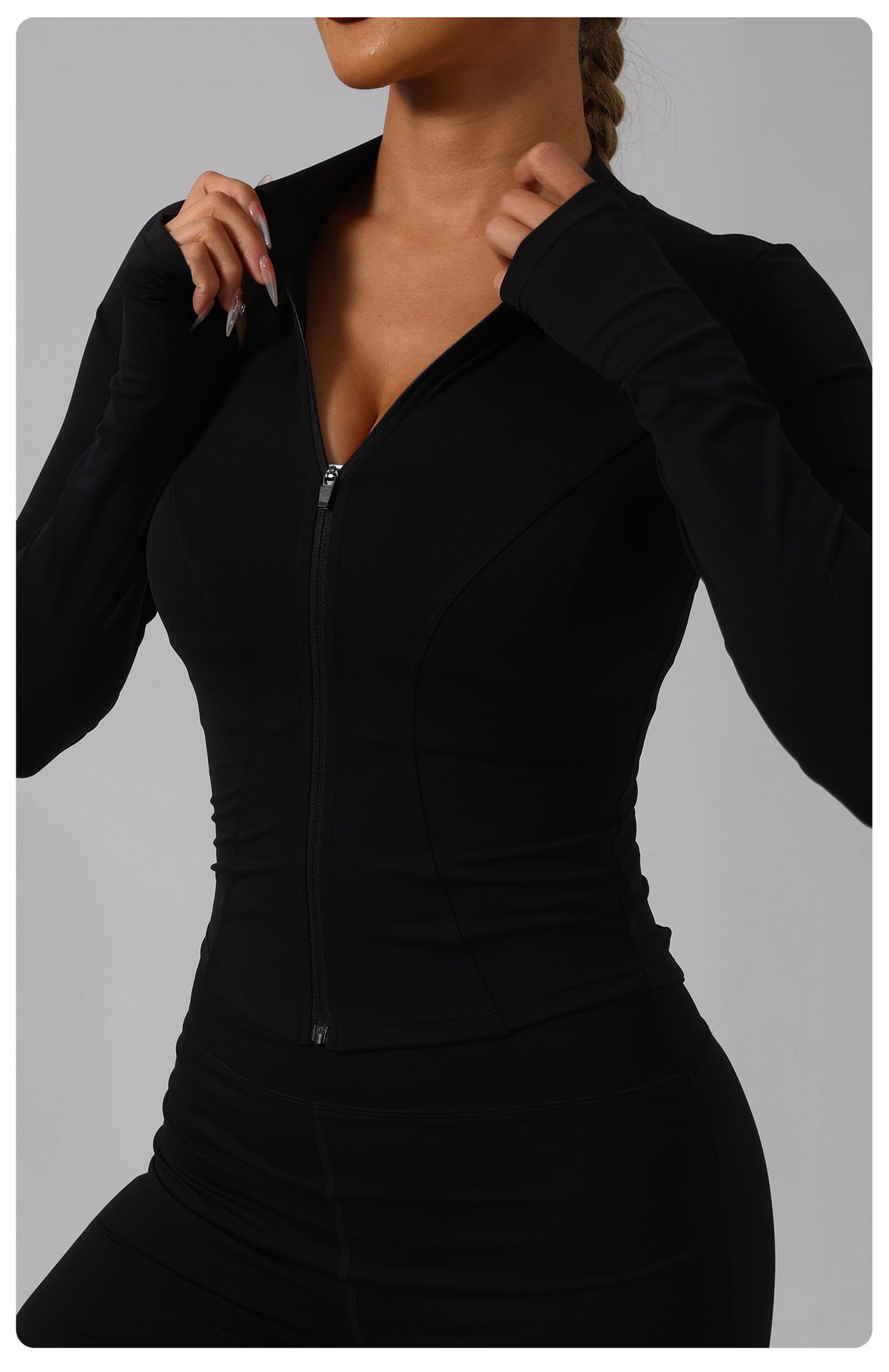 Zip front full sleeve top