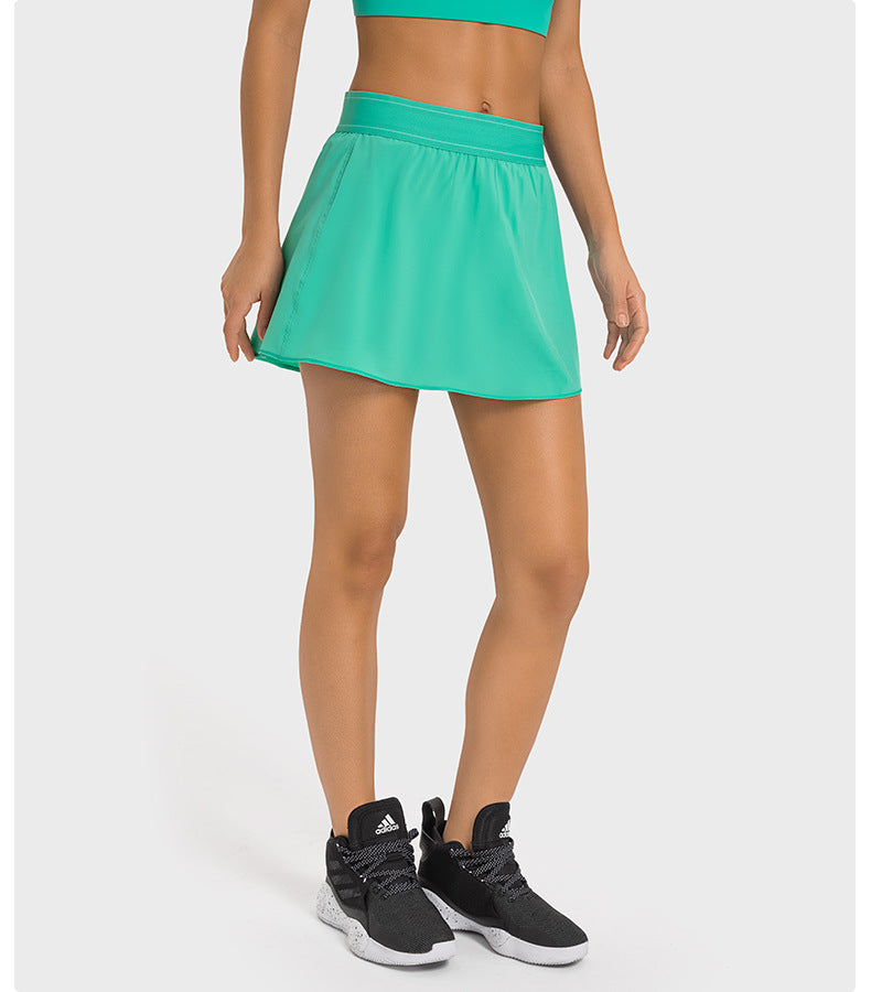 Quick dry pleated back skort