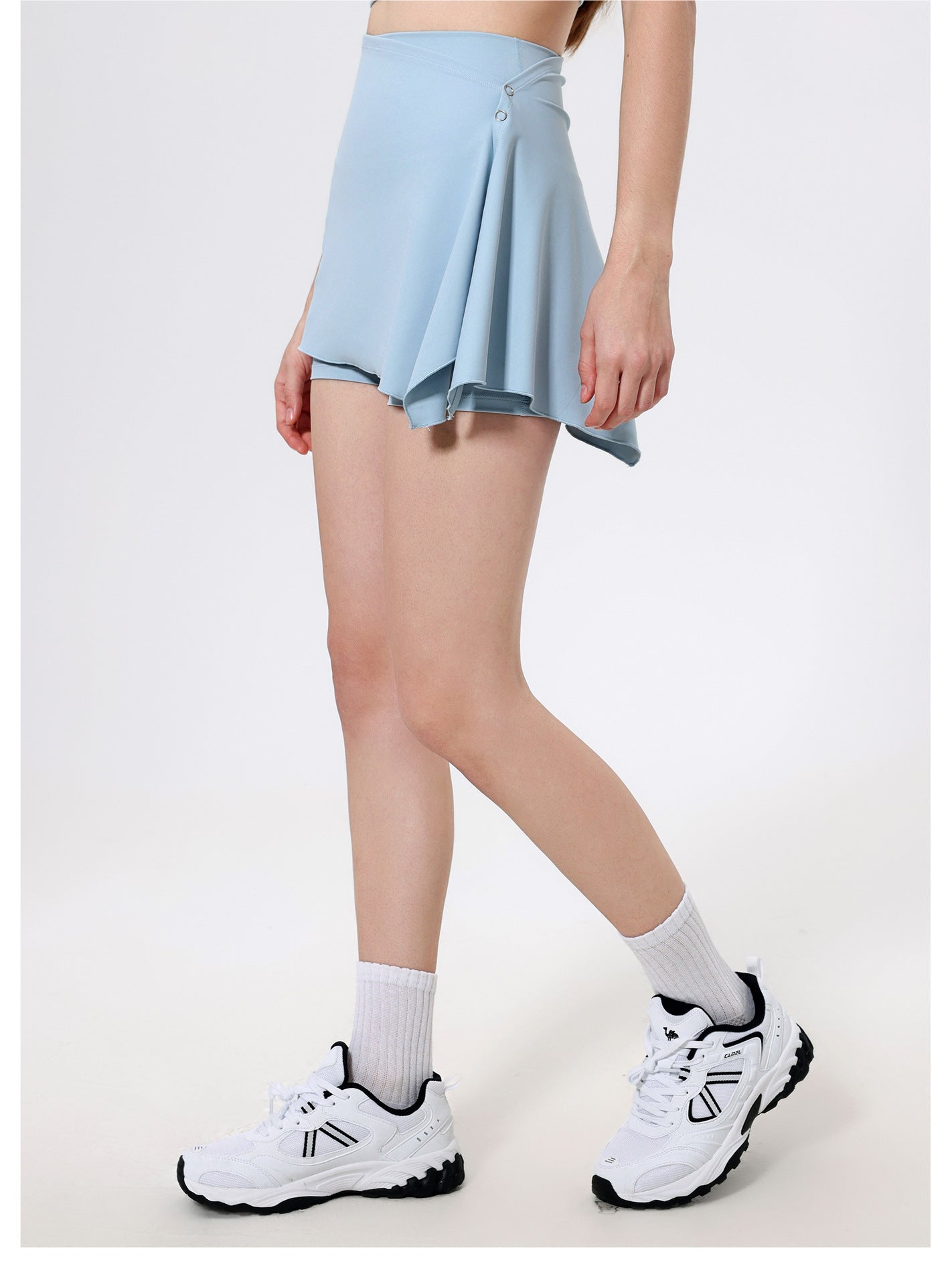 Asymmetric hem fitness skort