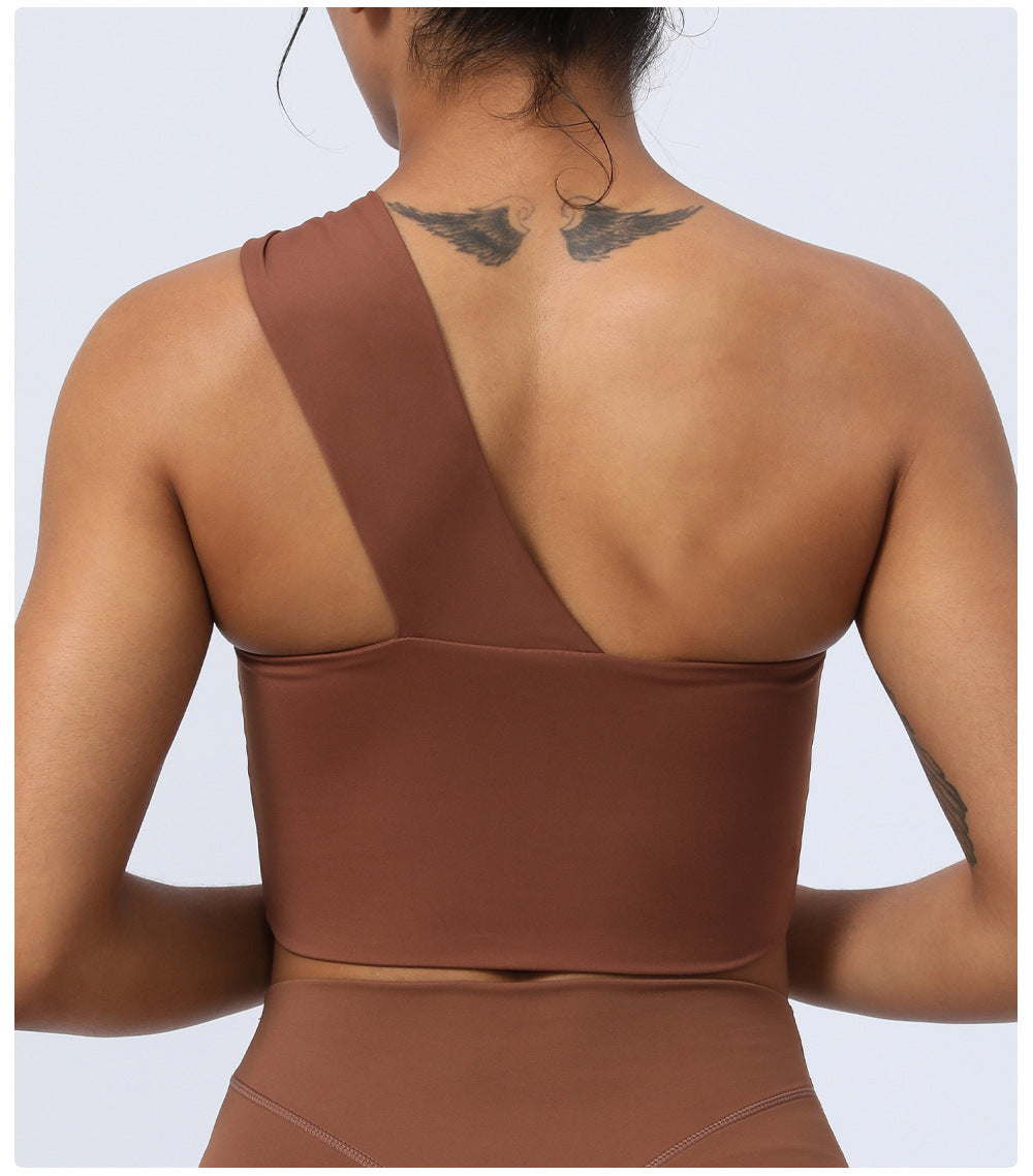 One shoulder sports bra