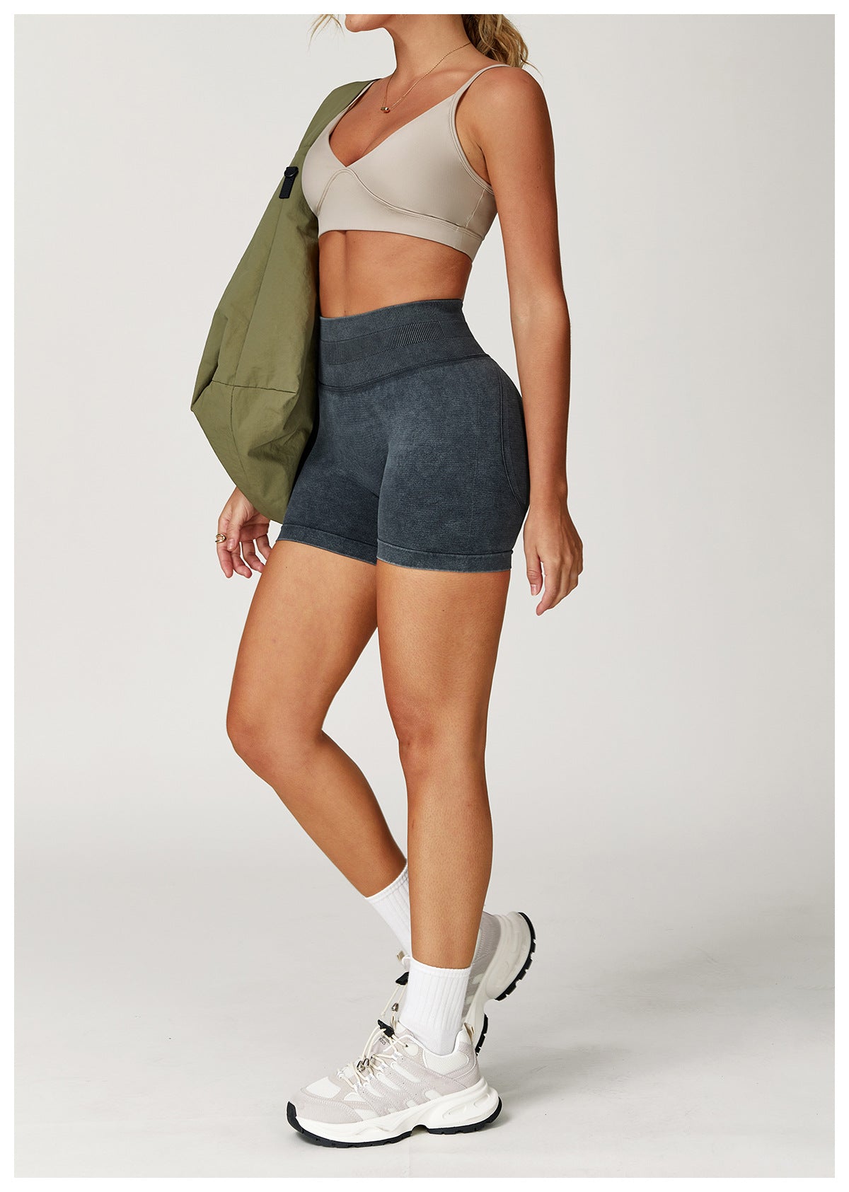 Stone Washed hip shaping shorts