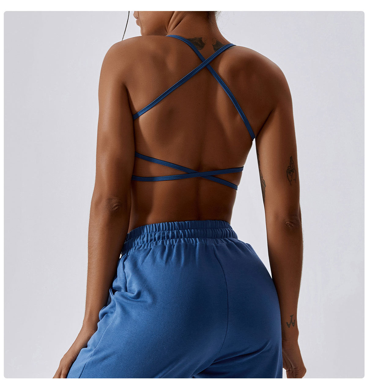 Cross back sports bra