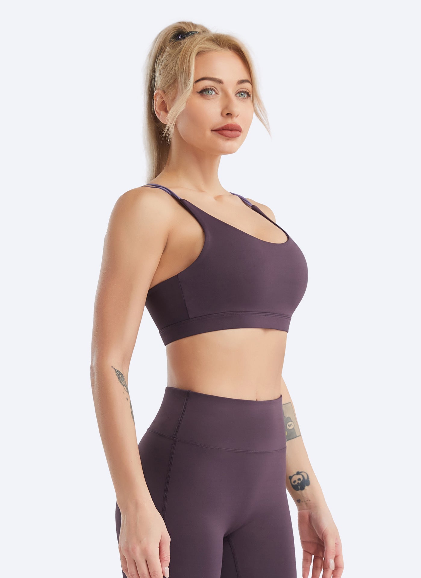 Contrast strap sports bra
