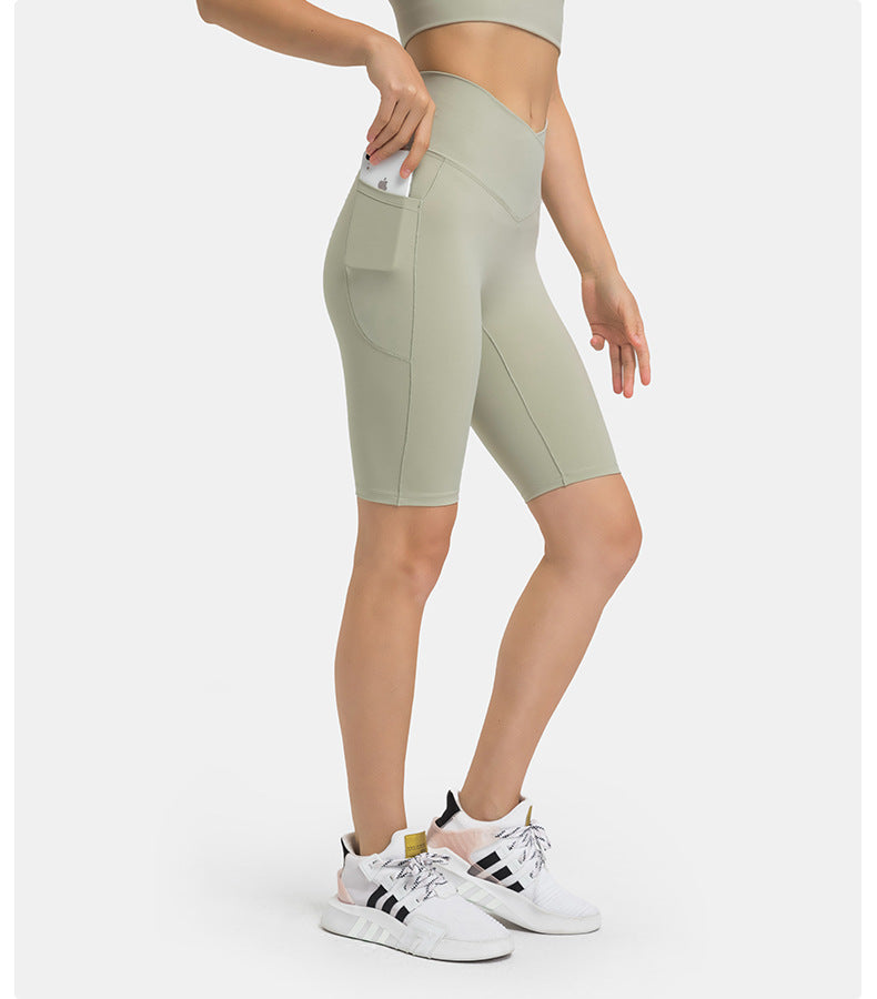 V shape waist cycling shorts