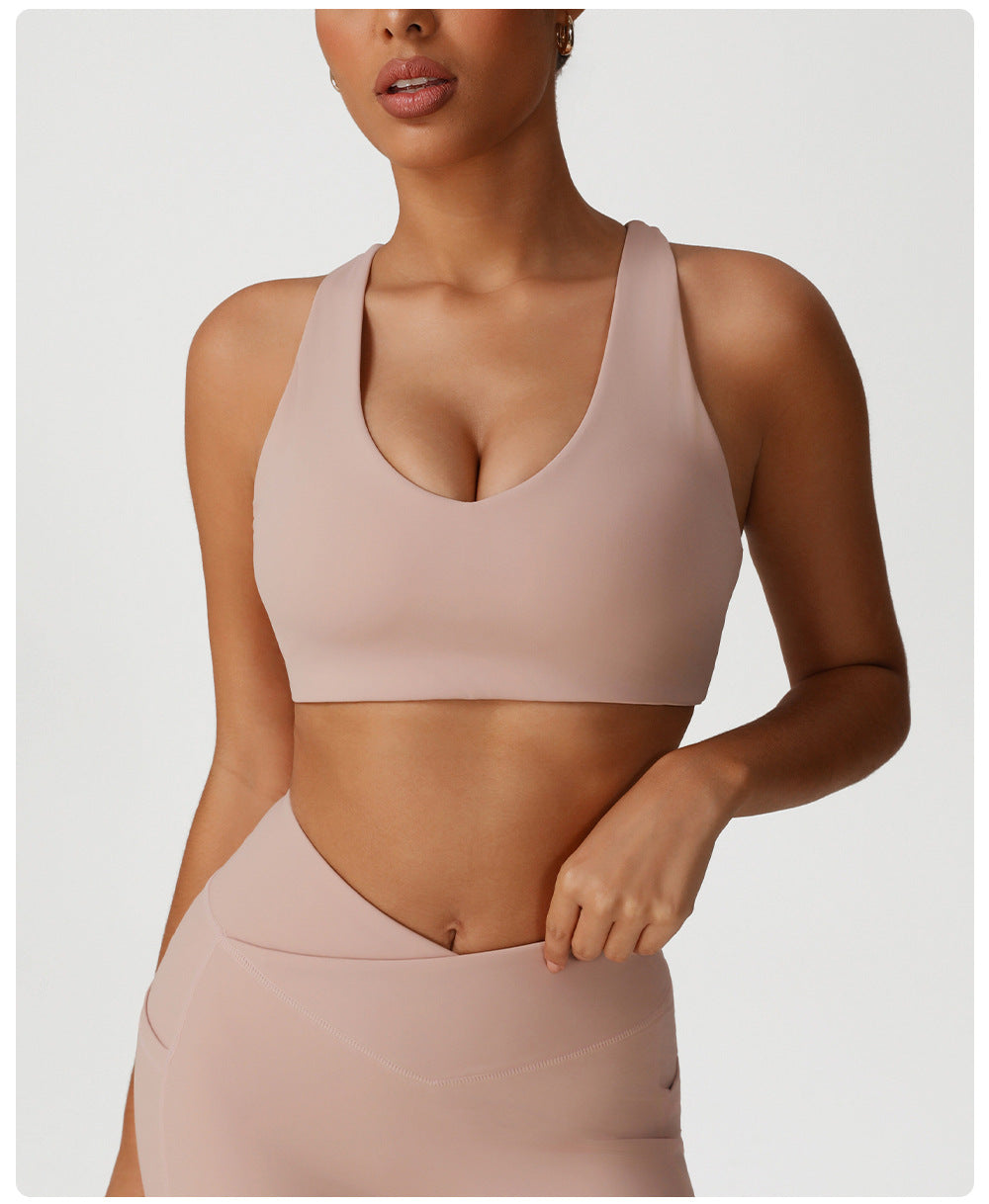 Cross back sports bra