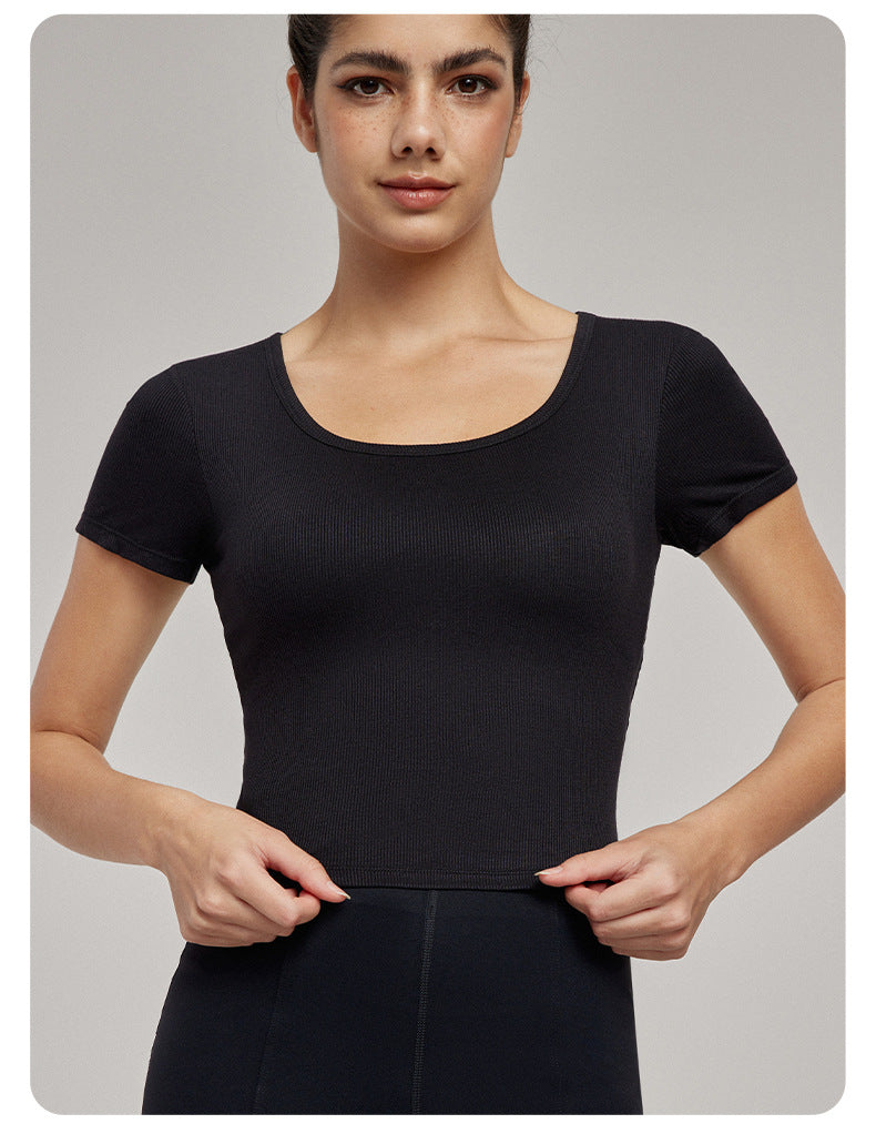 Short sleeve cropped top