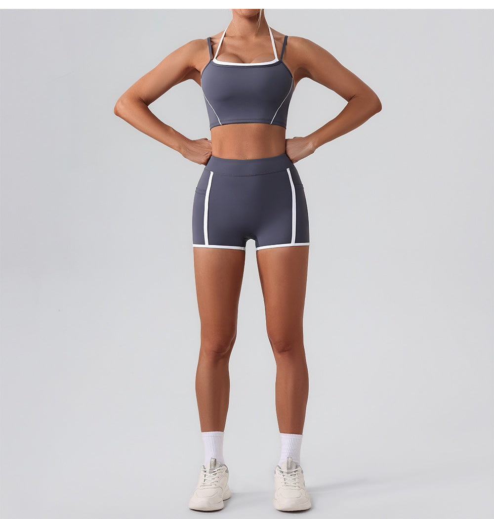 Contrast detail sports bra