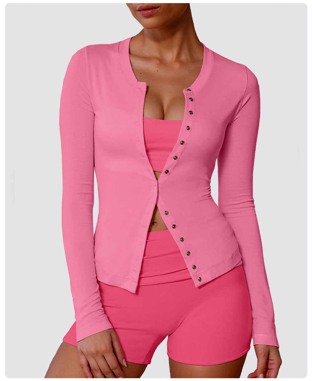Soft feel buttoned top