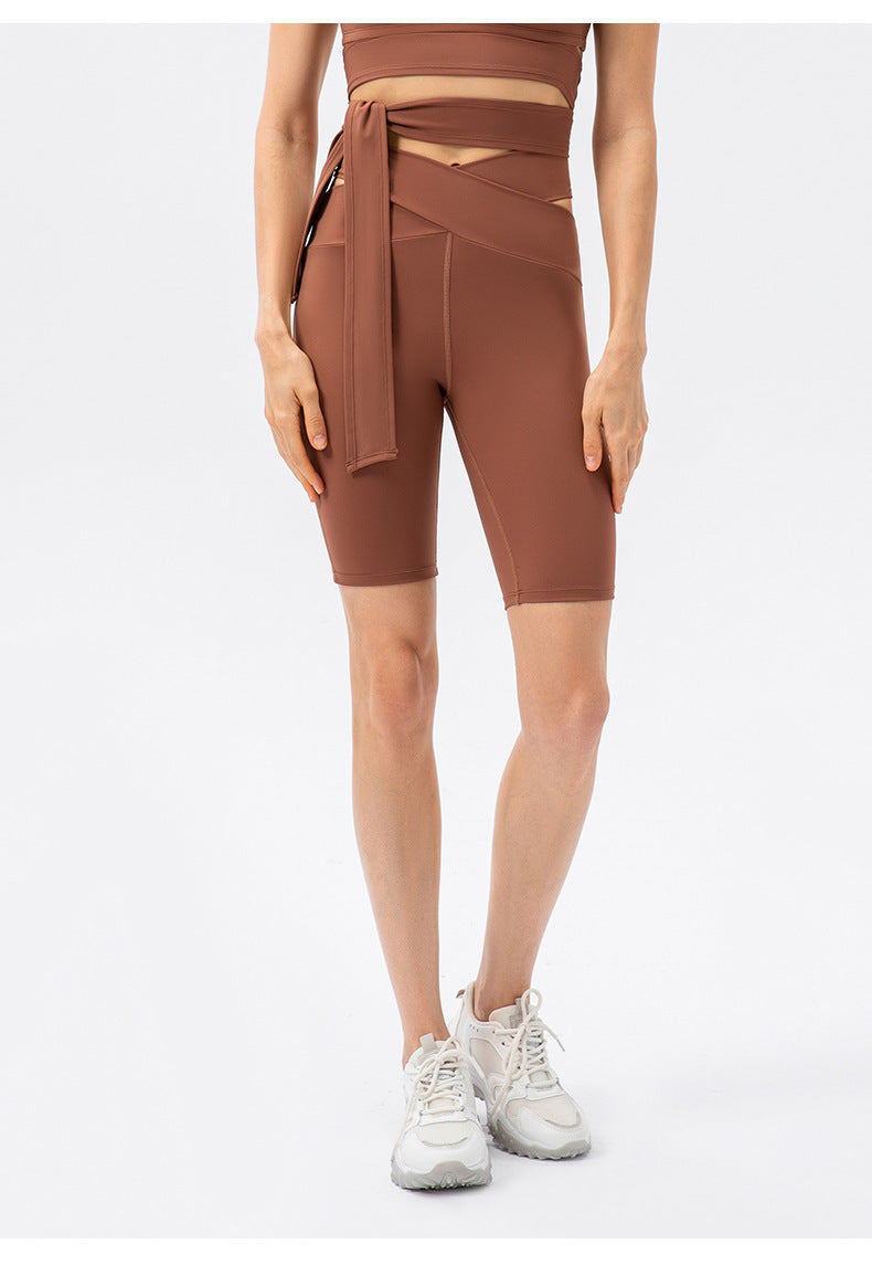 Cross waist biker legging