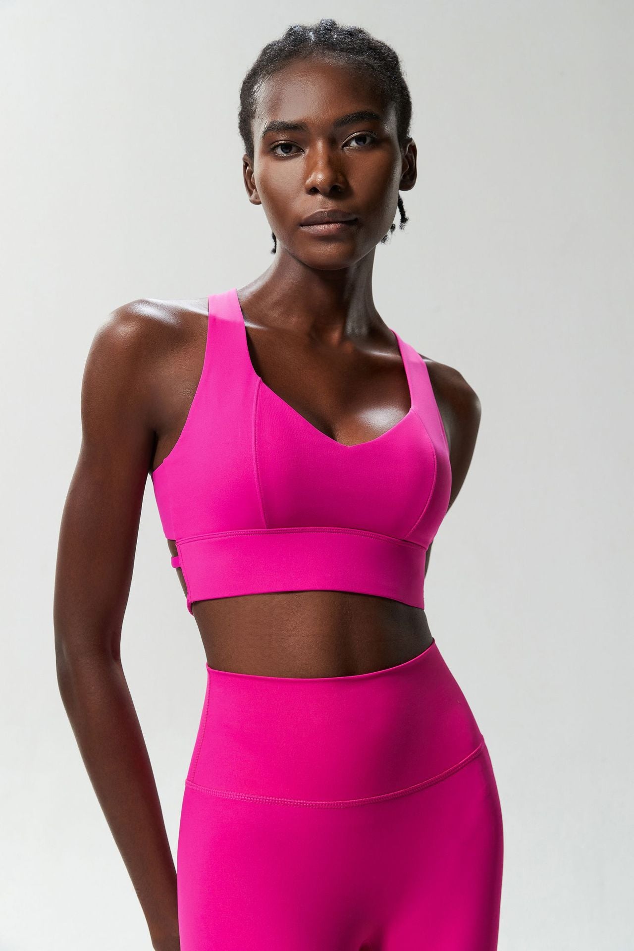 Cross back sports bra