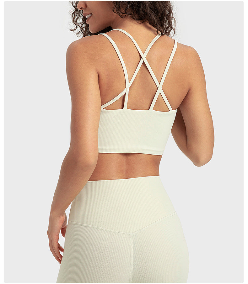 Cross back sports bra
