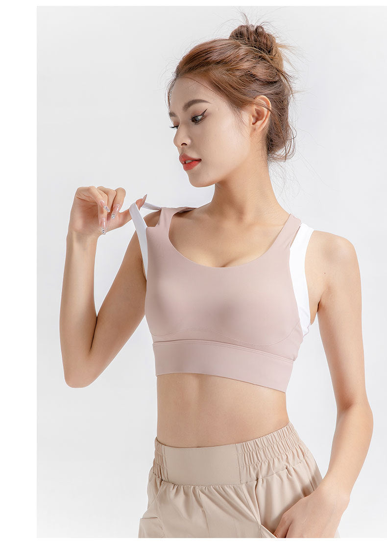 Contrast insert sports bra