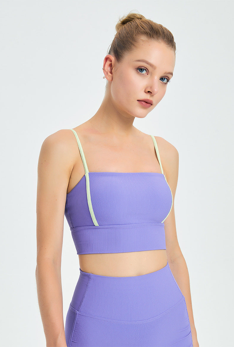 Contrast trim sports bra