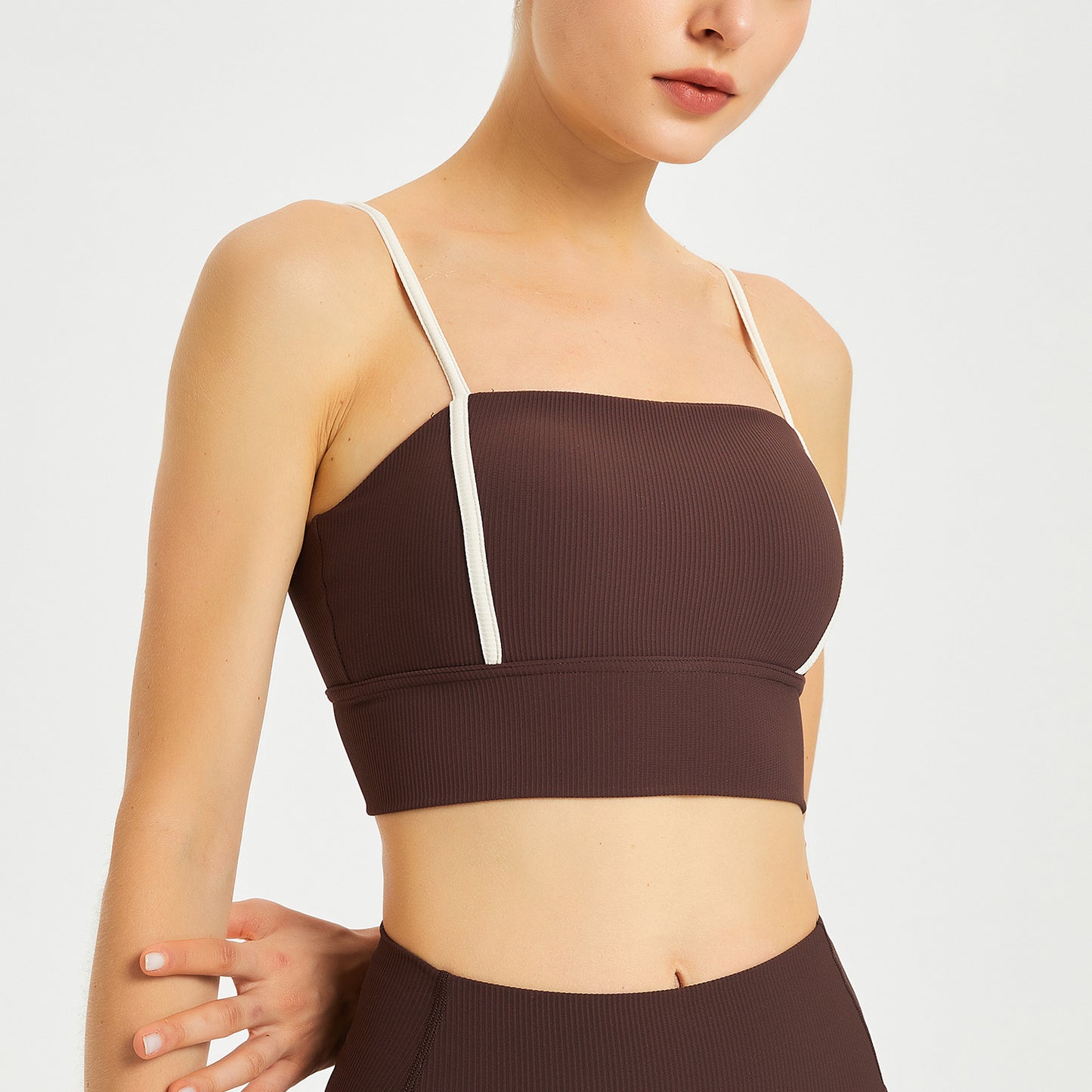 Contrast trim sports bra