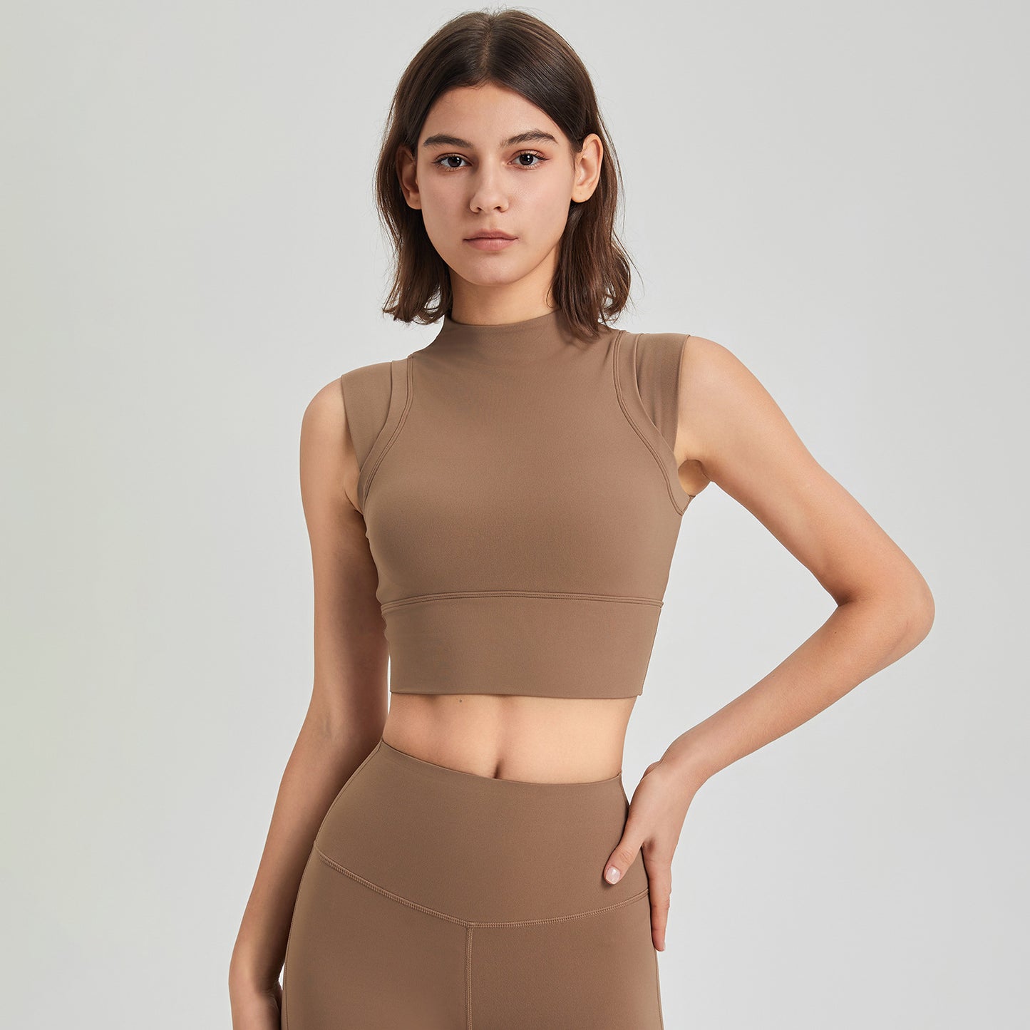 High support cropped vest