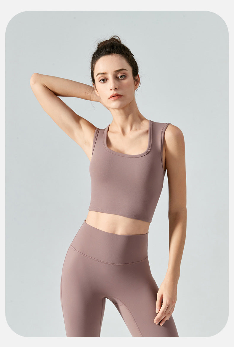 High support cropped vest