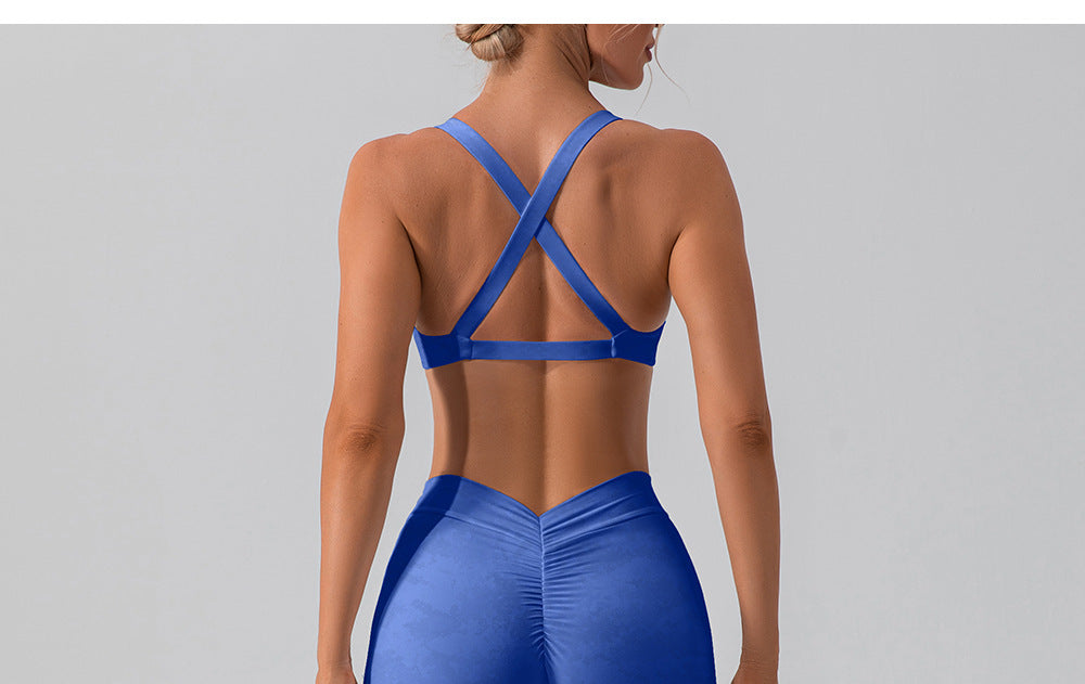 Twisted front sports bra