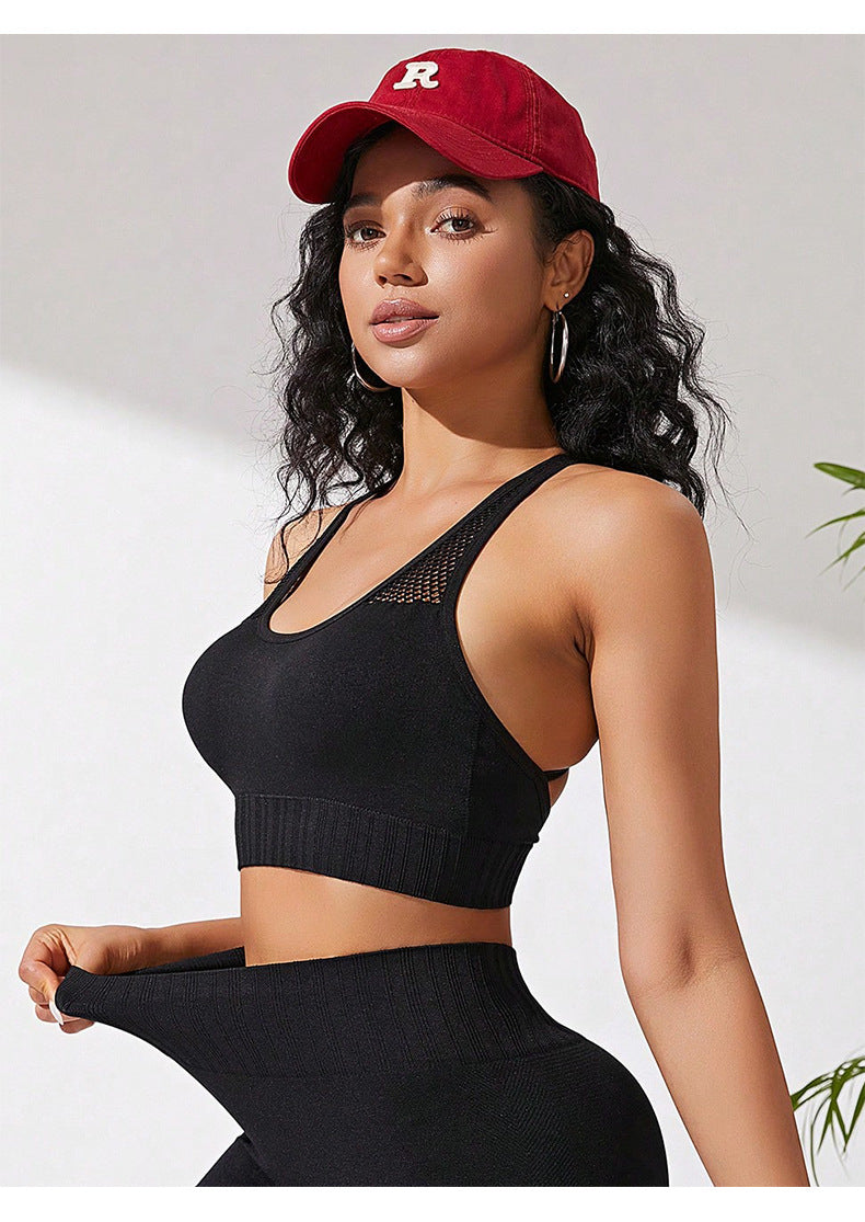 Cross back sports bra
