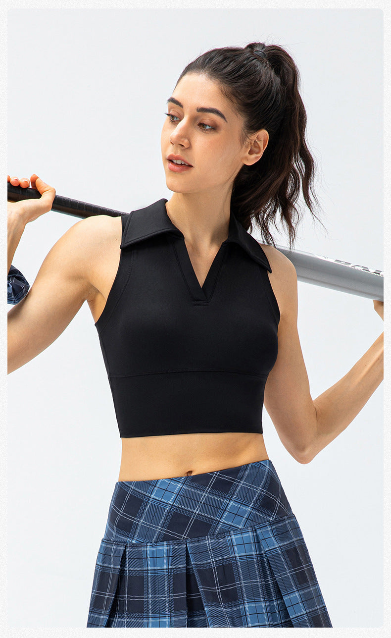 Collared high support top