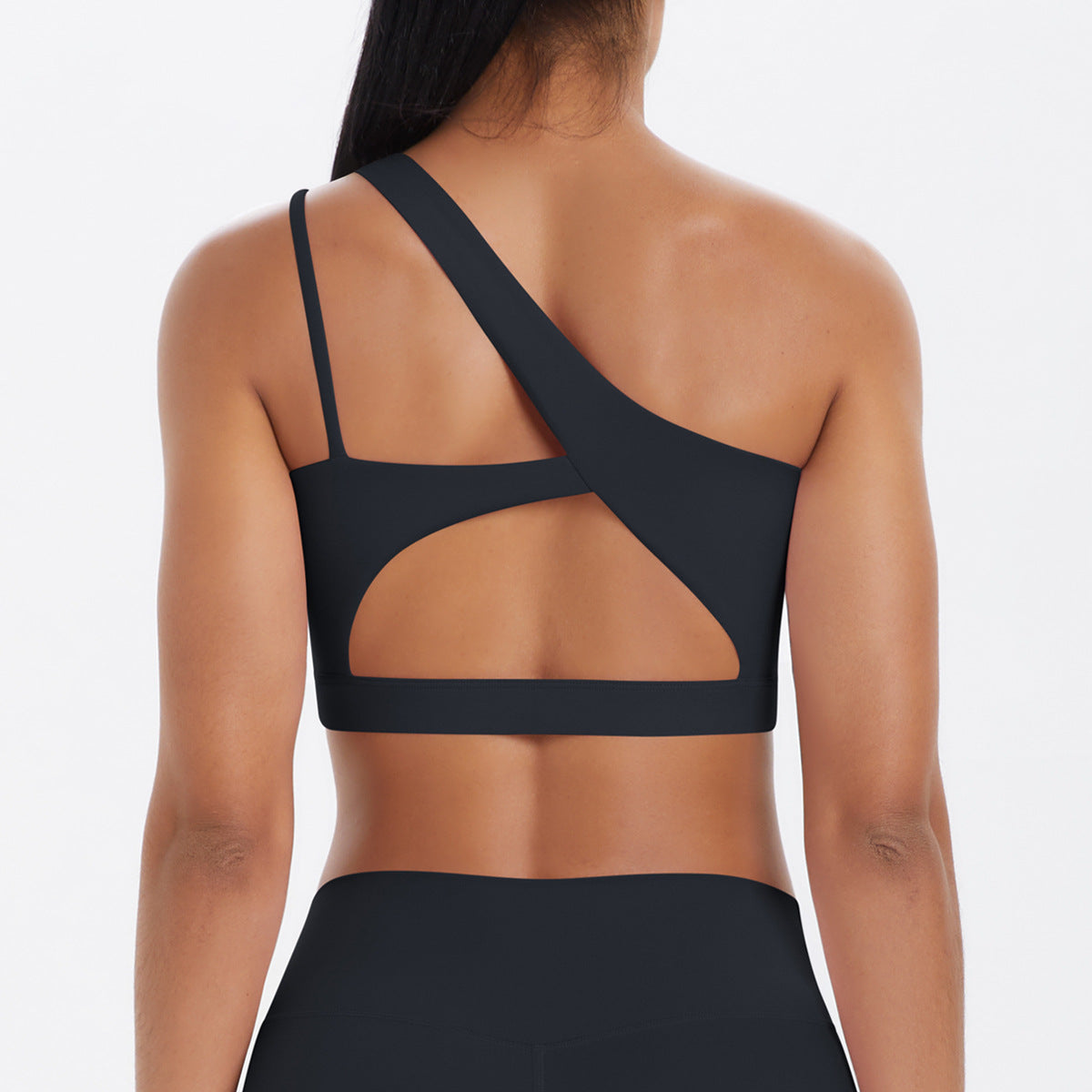 One shoulder sports bra