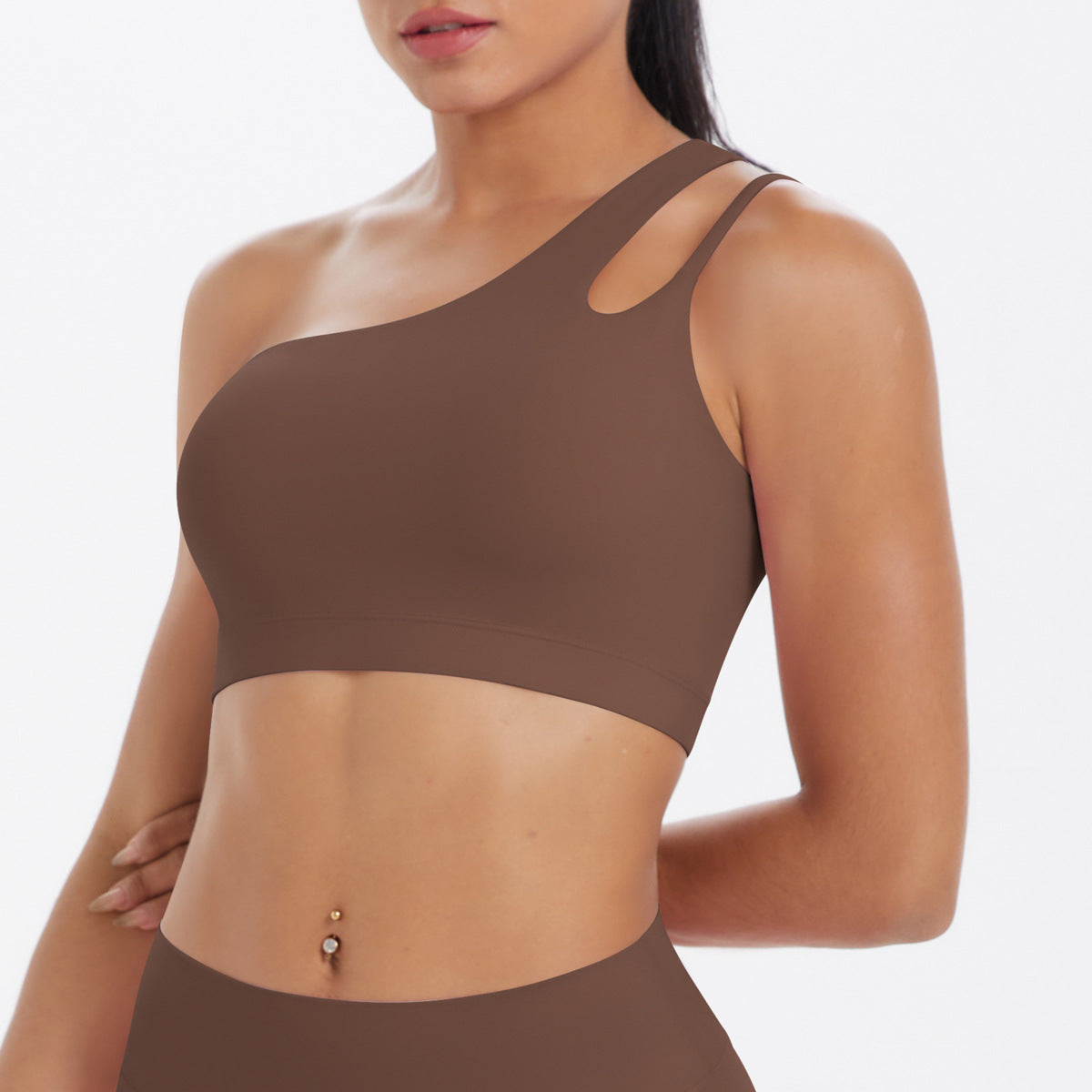 One shoulder sports bra