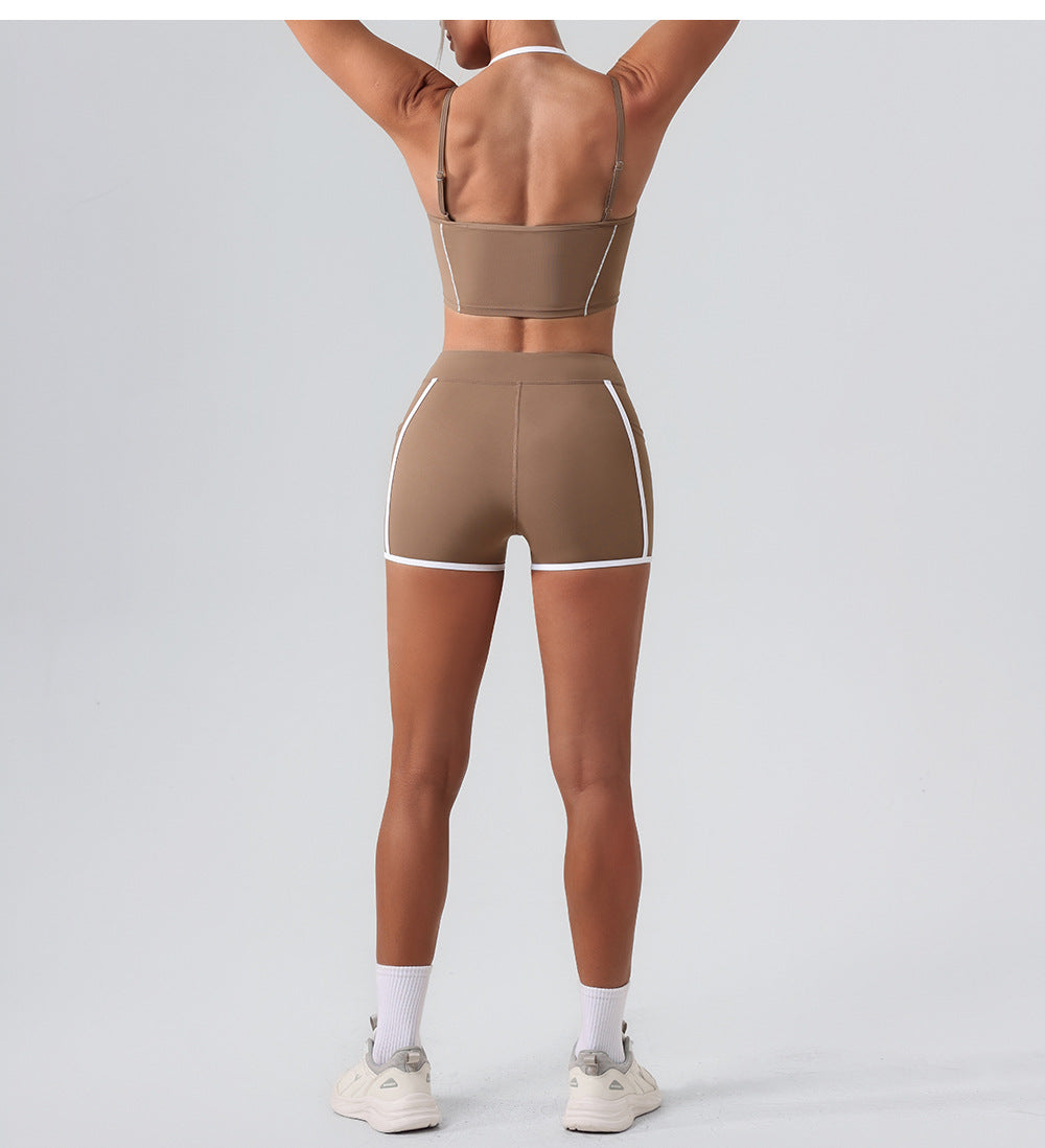 Contrast detail sports bra