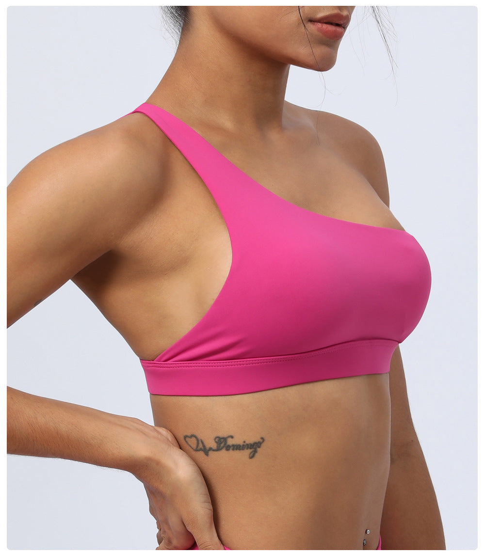 One shoulder sports bra