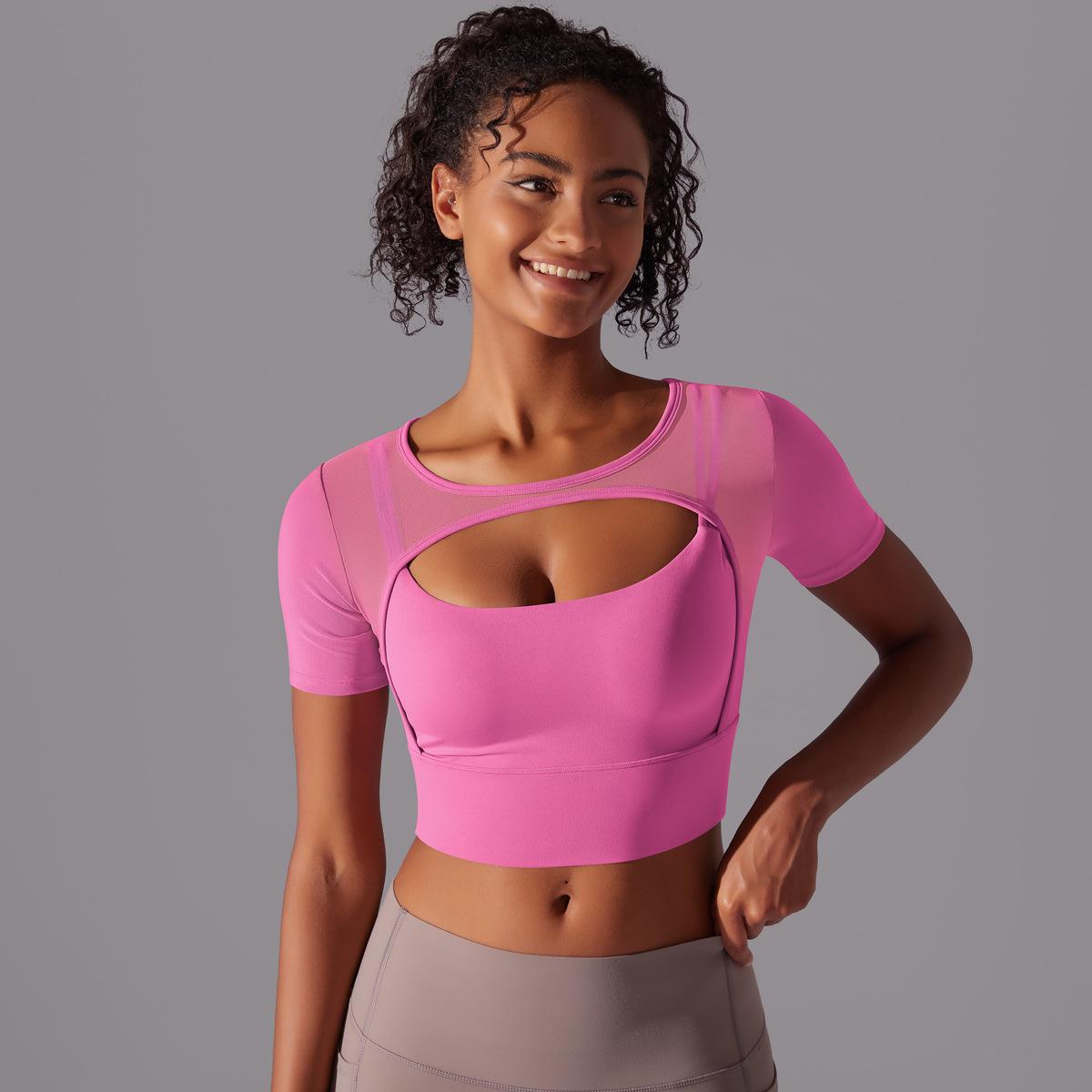 Mesh sleeve high support top