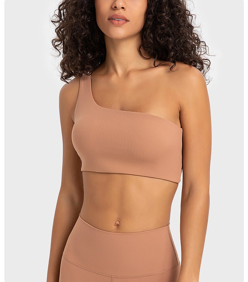 One shoulder sports bra