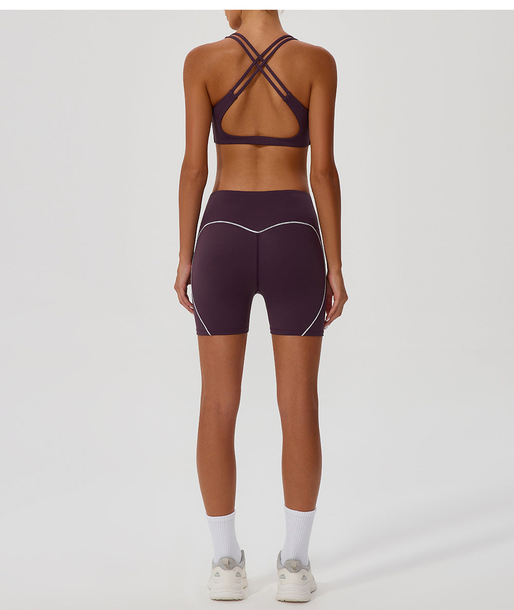 Cross back sports bra