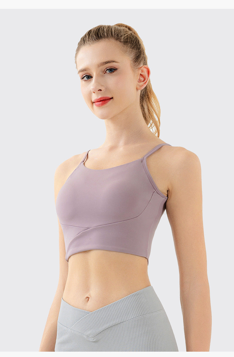Deep back sports bra