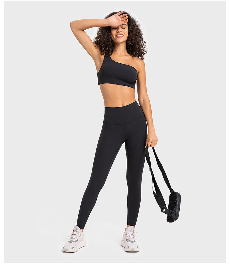 One shoulder sports bra