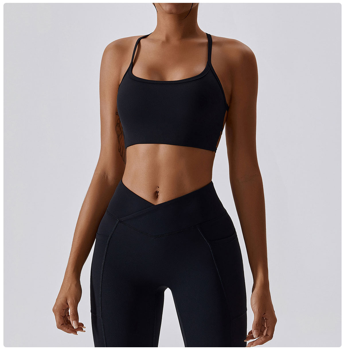 Cross back sports bra