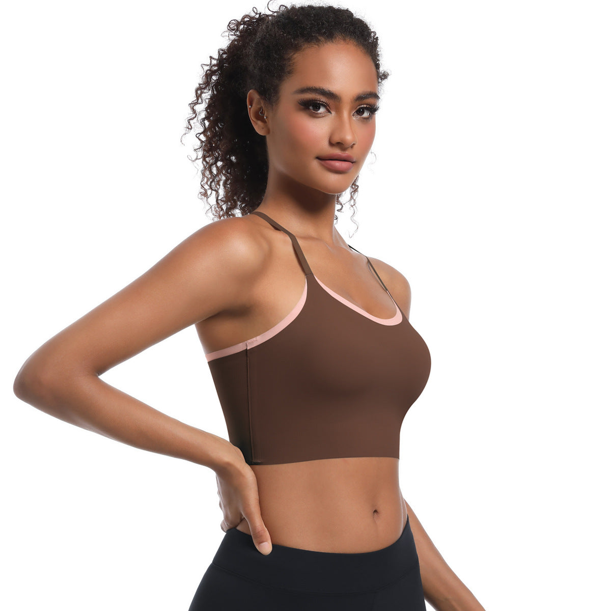 Contrast trim sports bra