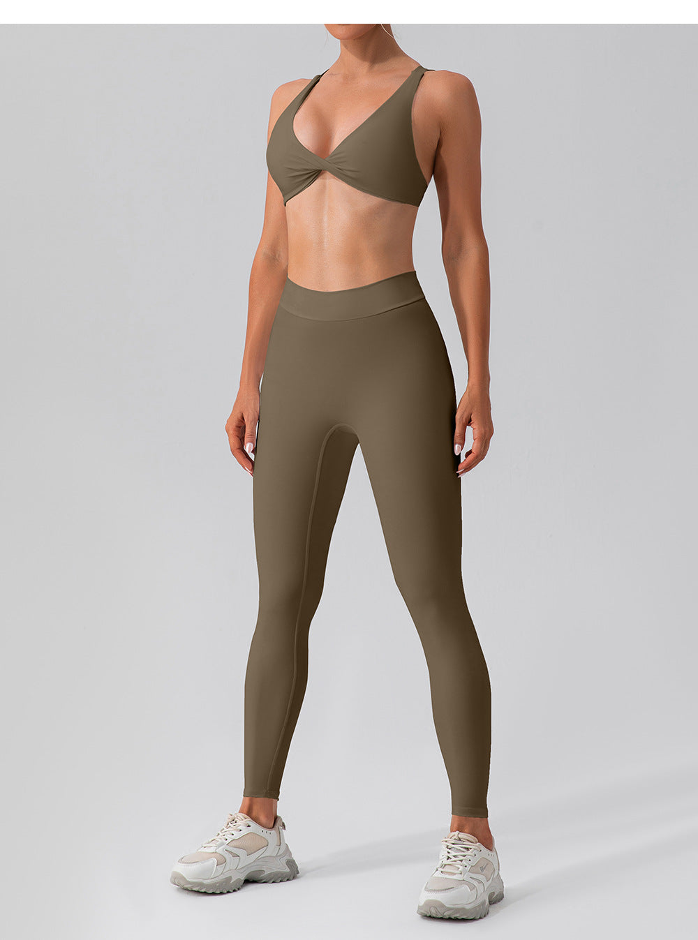 Twisted front sports bra