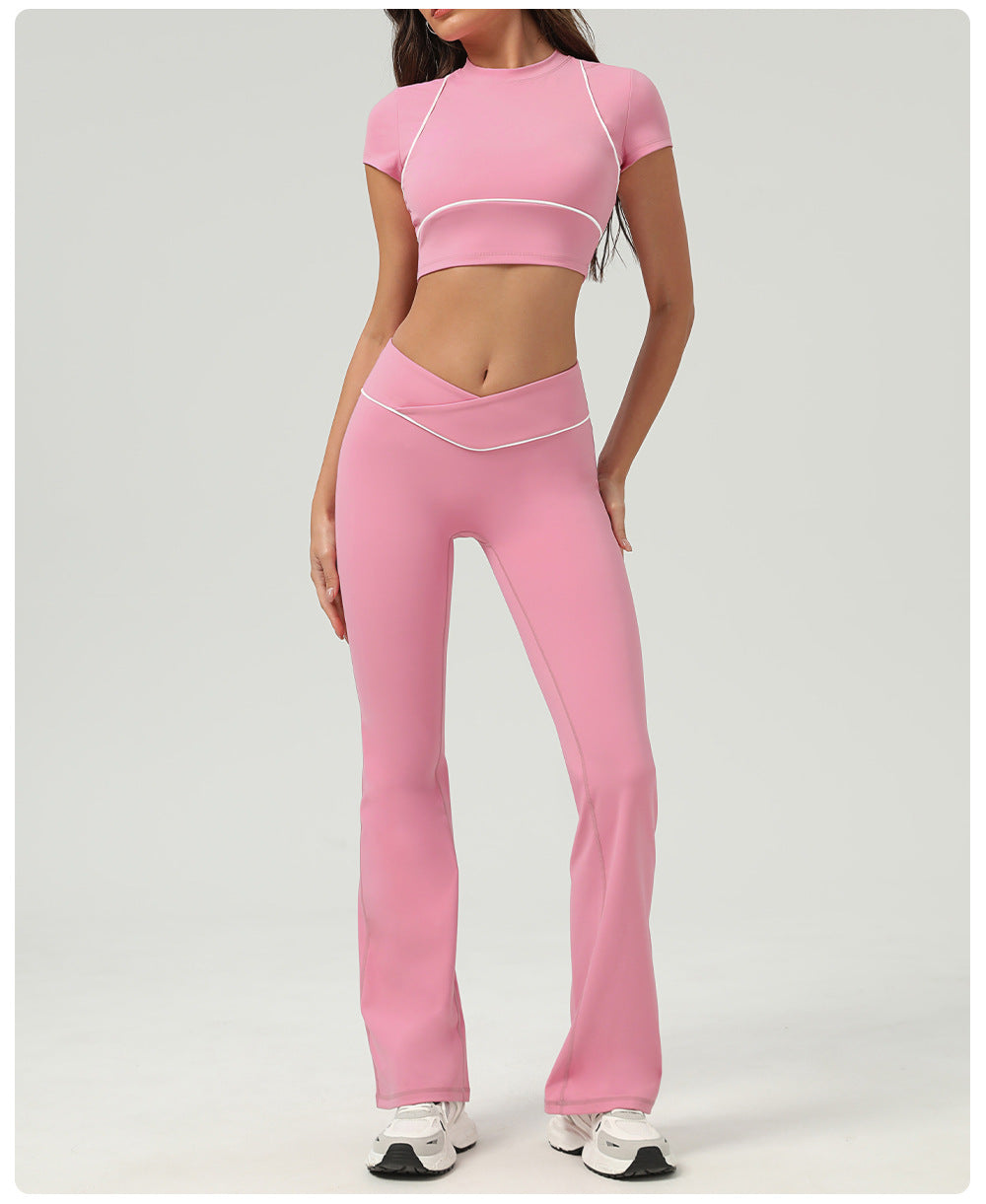 Contrast trim cropped top