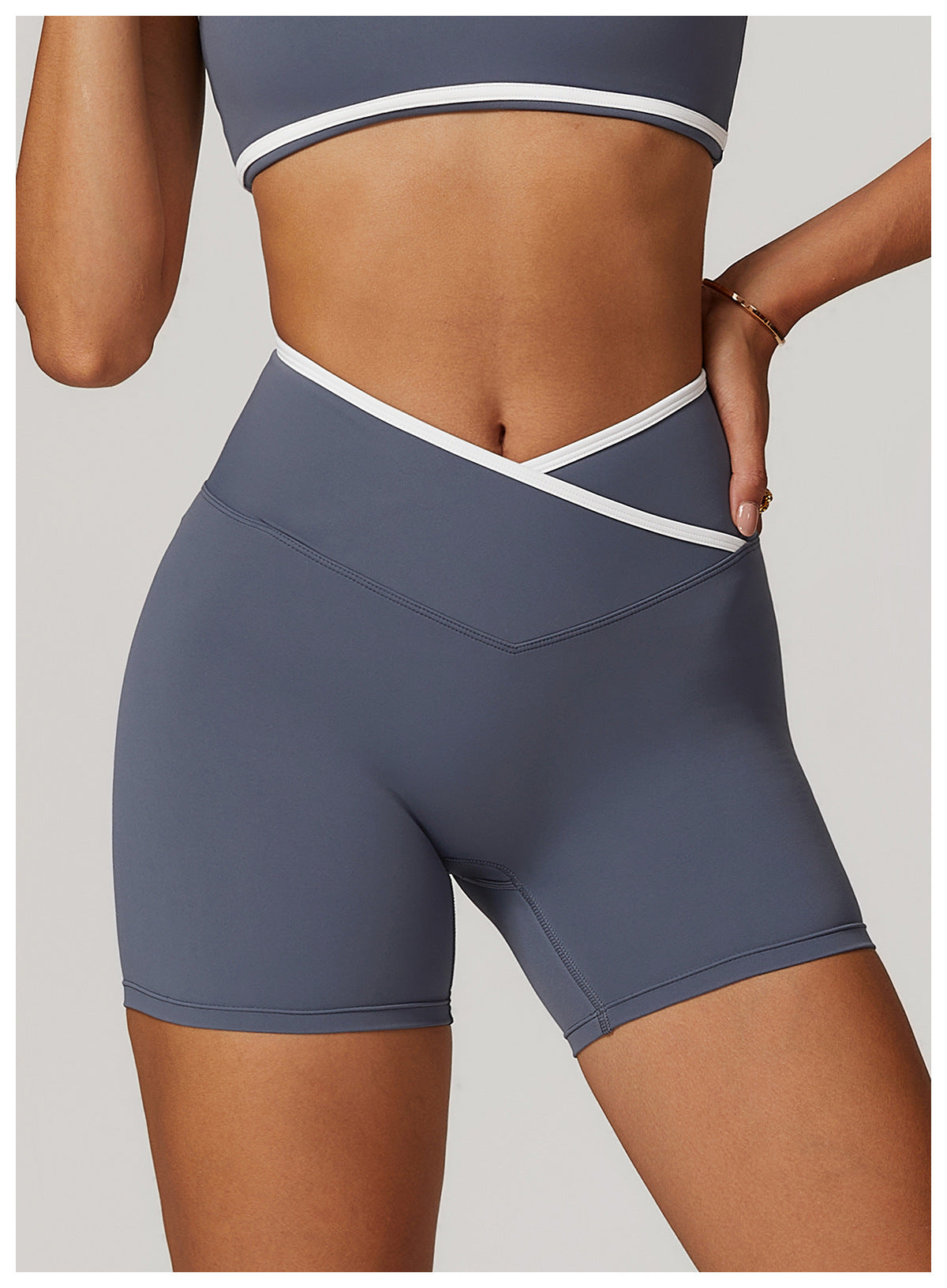 Cross waist fitness hot pants