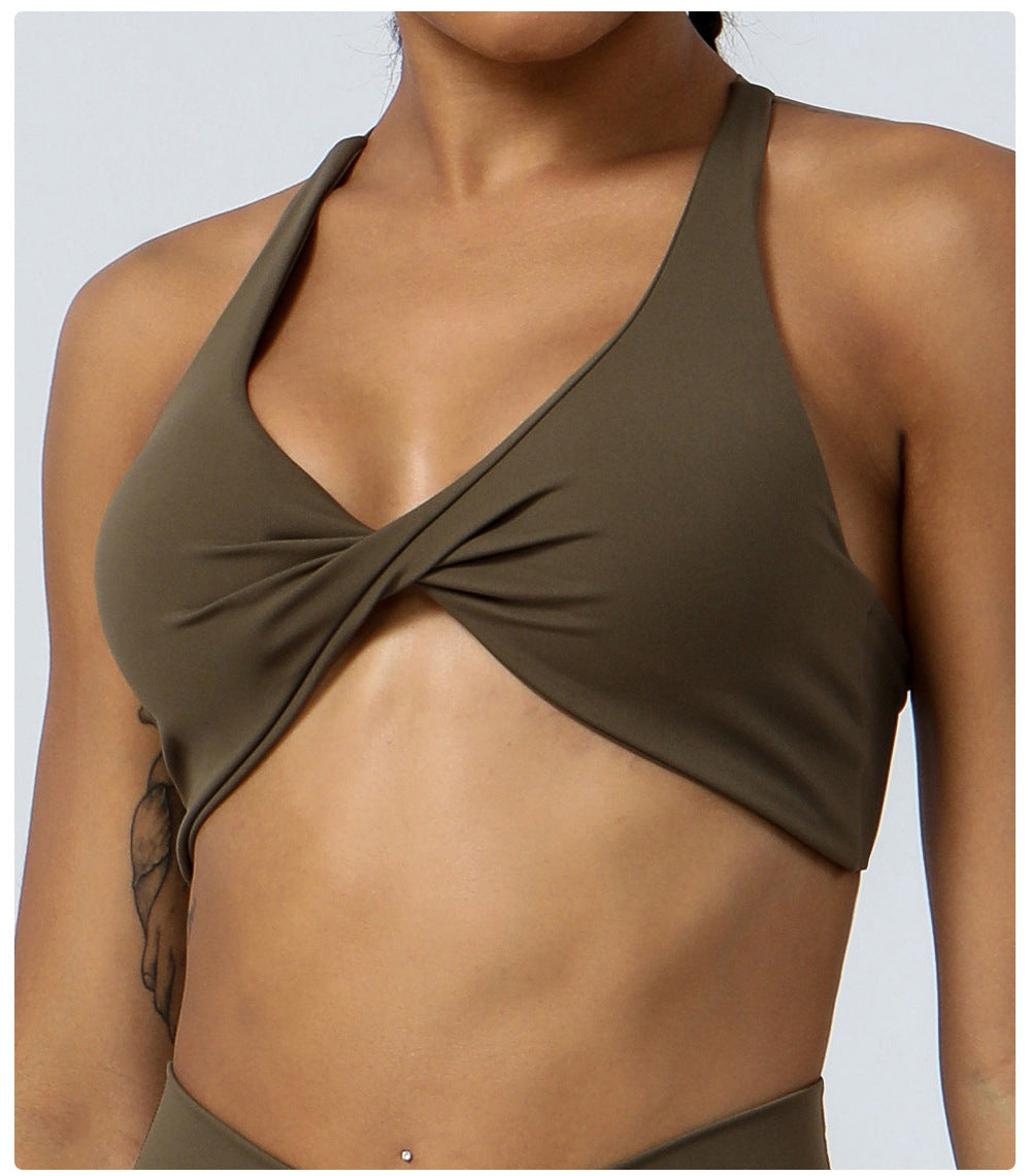 Cross back sports bra