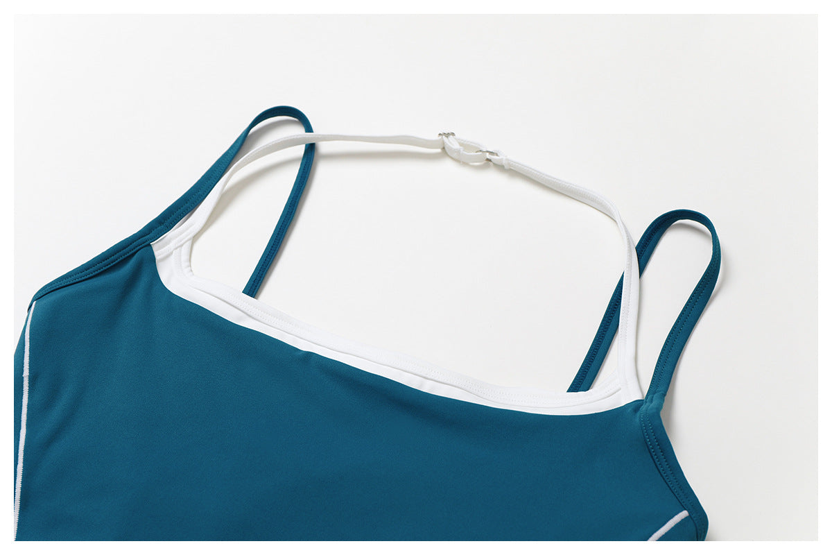 Matching two piece double strap vest & shorts set