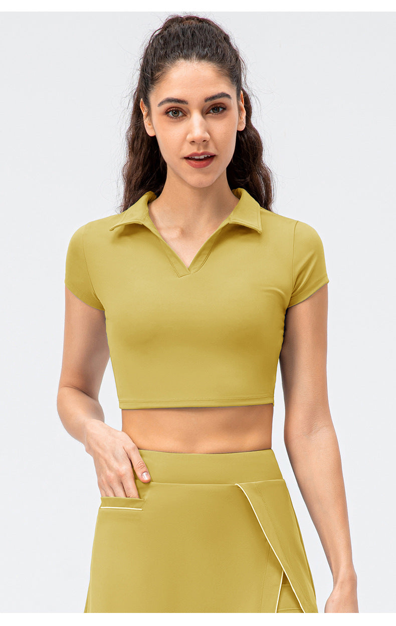Collared crop top