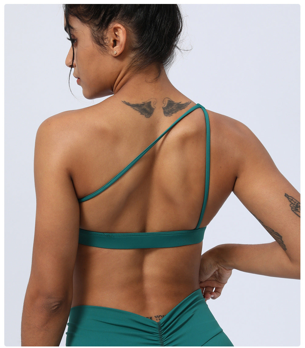 One shoulder sports bra