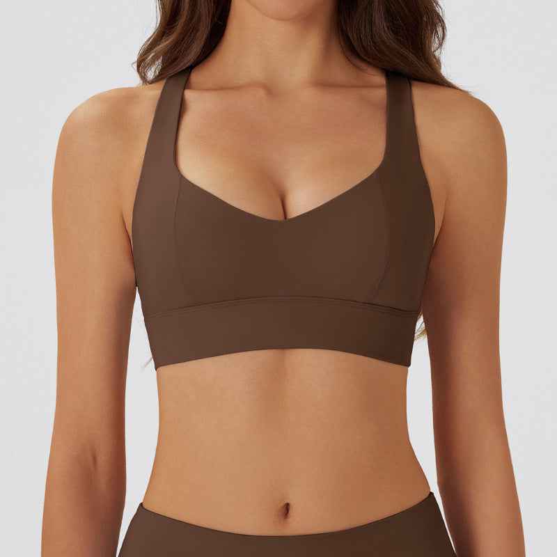 Sports bra with cut out back
